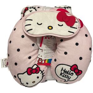 Hello Kitty - Licensed Character Kids 3-Piece Travel Set, with Neck Pillow, Thro